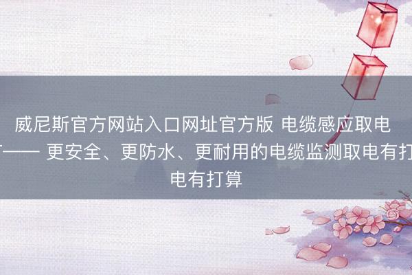 威尼斯官方网站入口网址官方版 电缆感应取电 CT—— 更安全、更防水、更耐用的电缆监测取电有打算